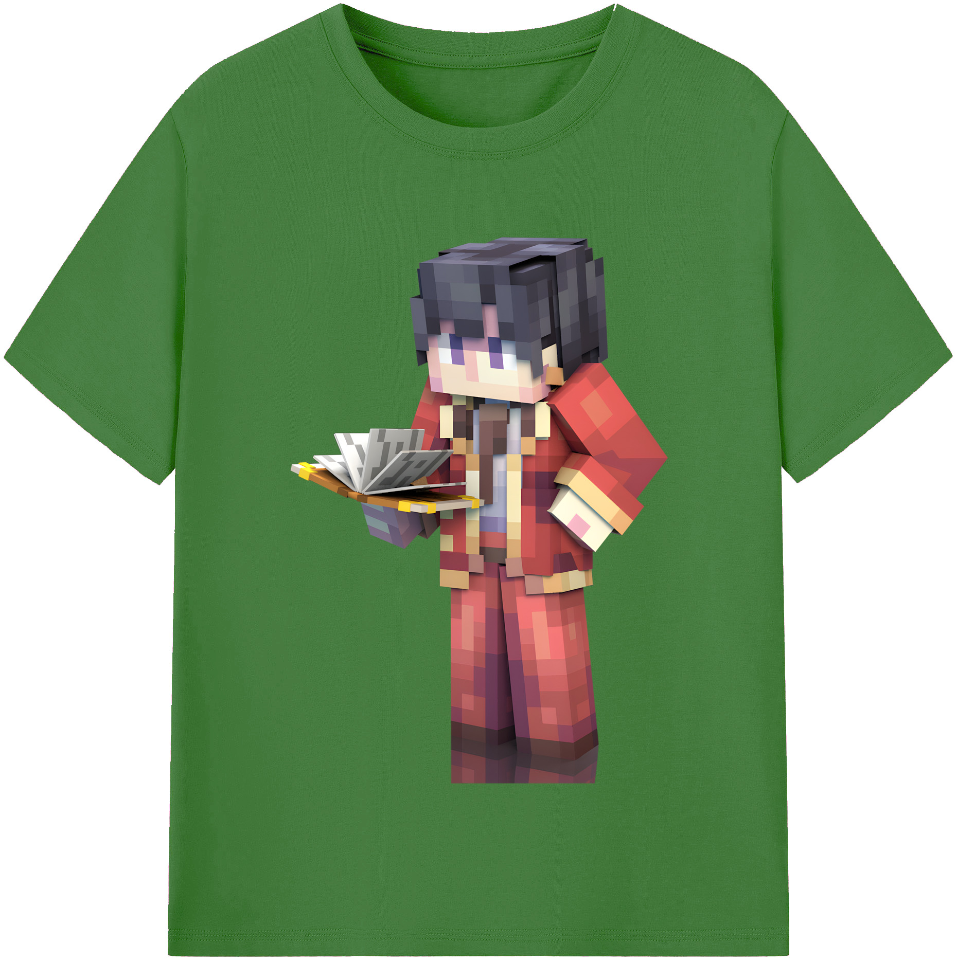 （画像用） マインクラフト ブロックの世界 Minecraft MC Block world レディースカジュアルプリントTシャツ（綿100％）